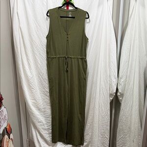 Sonoma Olive Green Cotton Blend Jumpsuit